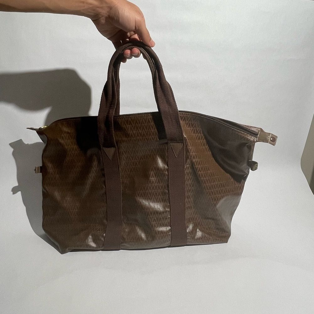 Mario Valentino Travel Boston Bag PVC Leather Brown - Picture 4 of 14